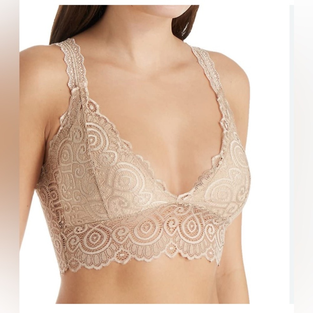 Pure Style Girlfriends Lace Bralette in Beige | NWT
